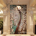 Jade color glass mosaic murals tile pachira lucky tree for bar hotel lobby decor